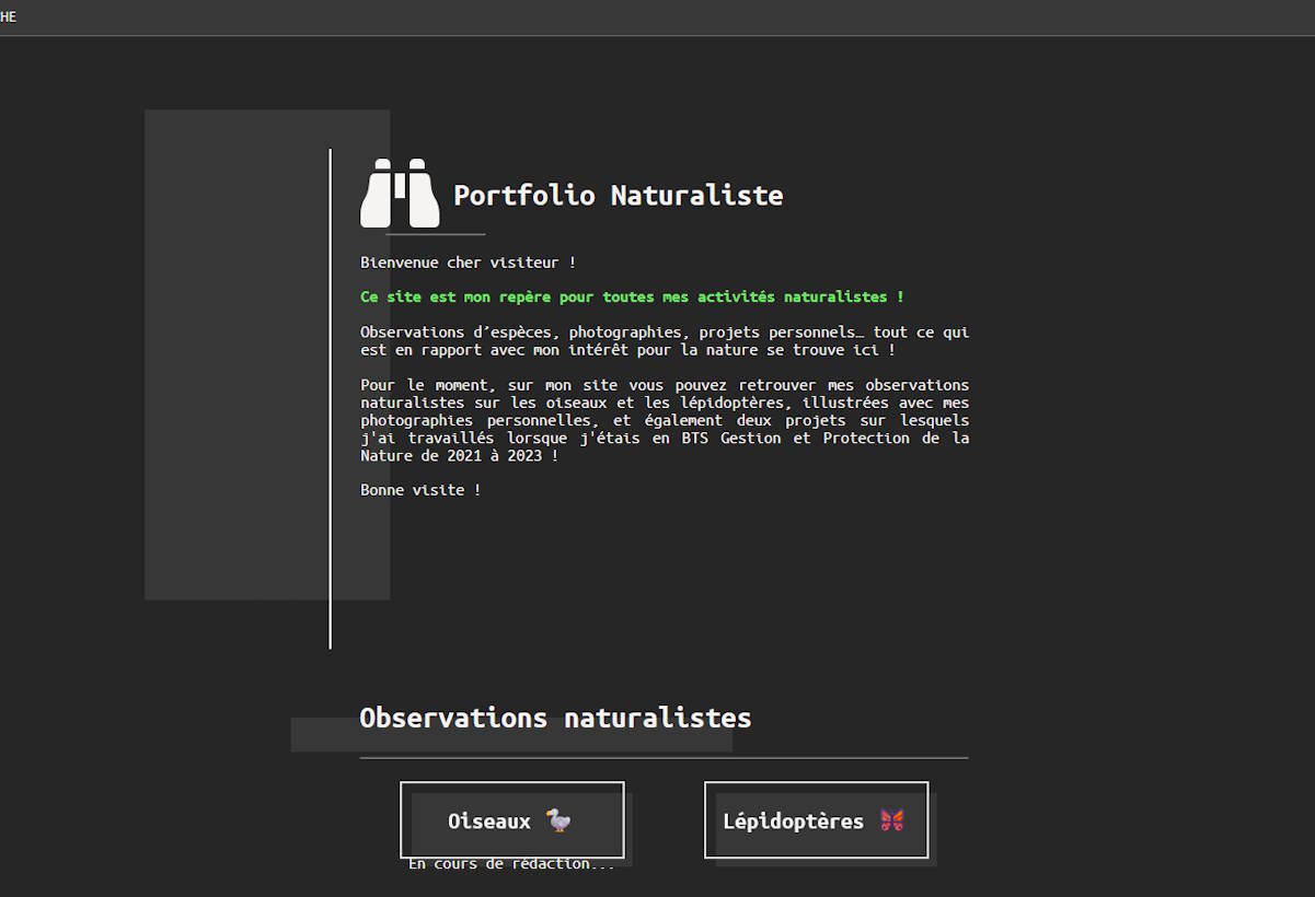 Portfolio Naturaliste